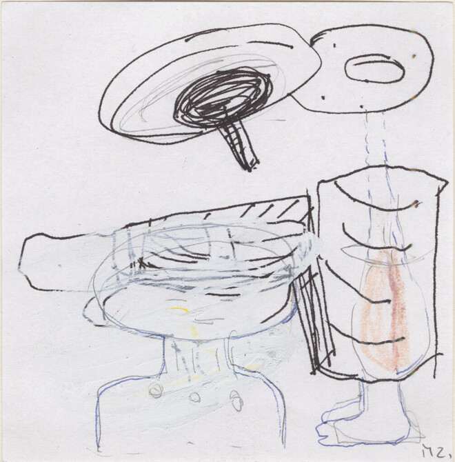 2017, Farbstift und Bleistift auf Papier, 9.8 × 9.6cm