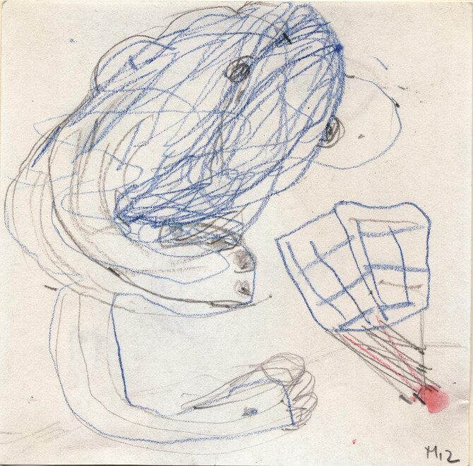 2017, Farbstift und Bleistift auf Papier, 9.7 × 9.7cm