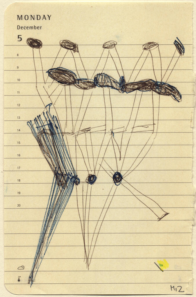 2017, Farbstift auf Papier, 14 × 9cm
