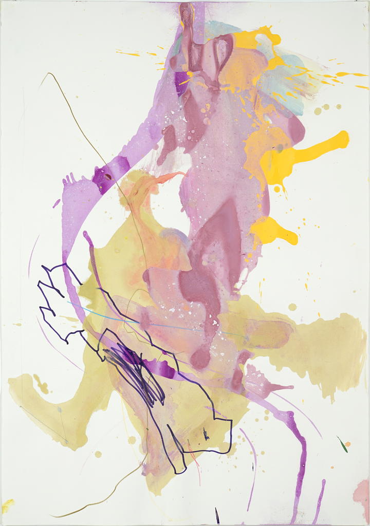 2016, Acryl, Farbstift und Filzstift auf Papier, 100 × 70cm